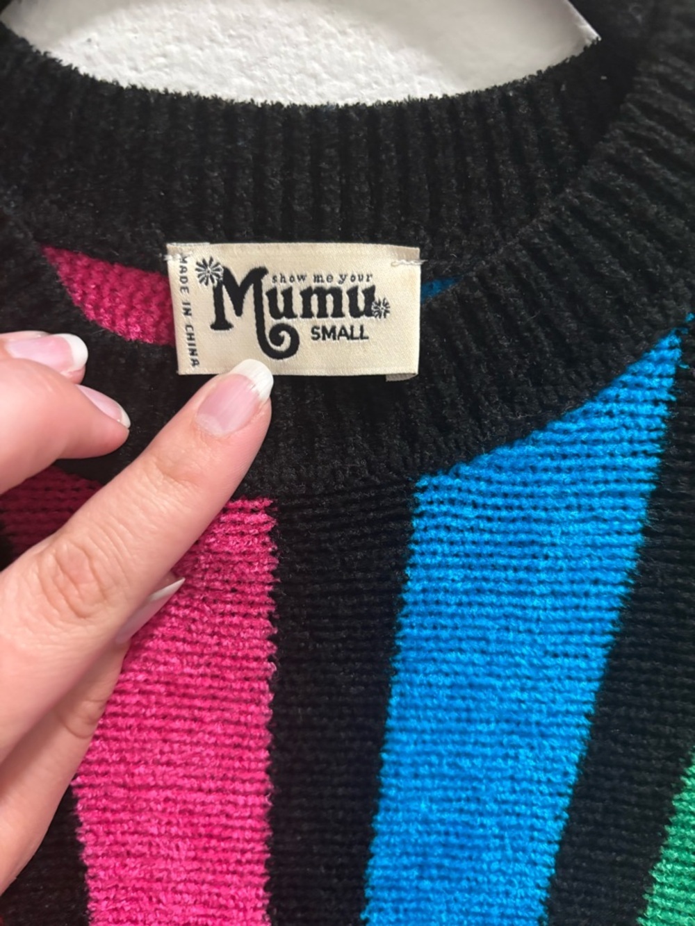 Show Me Your Mumu Sweater in Rainbow, size S - Picture 4 of 7